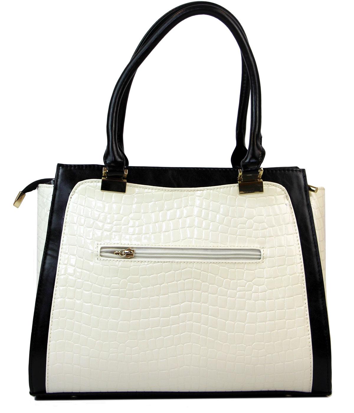 white croc print bag