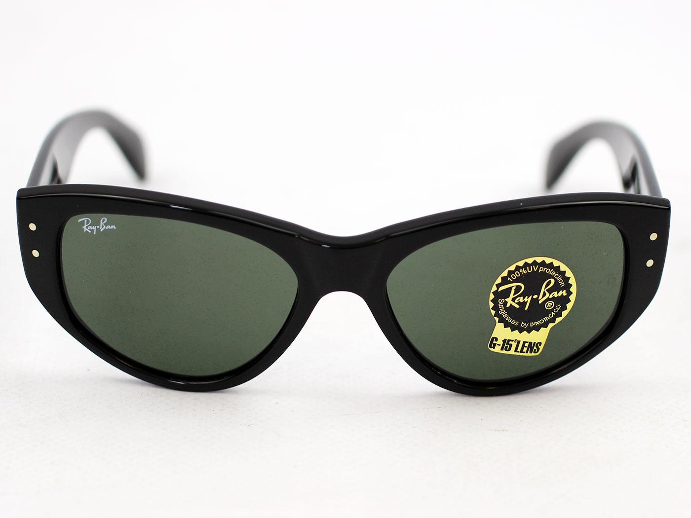 Ray Ban Vagabond Sunglasses In Black Retro 50s Sunglasses