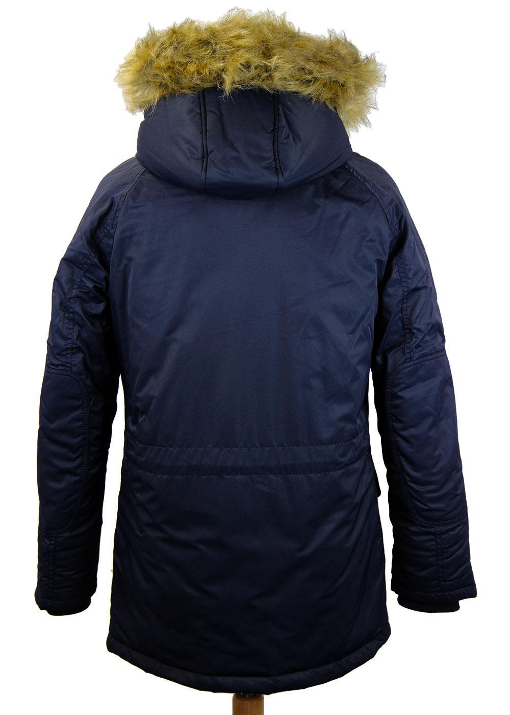 SPIEWAK Retro Mod Waxed N3B Snorkel Parka Jacket In Navy