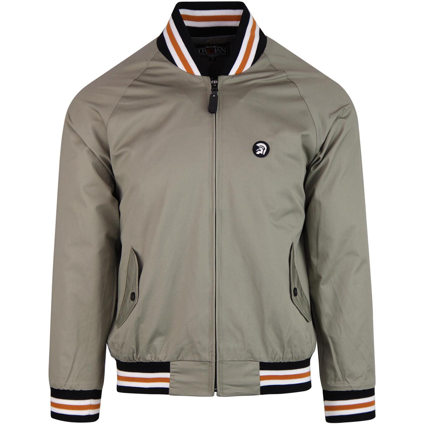 TROJAN RECORDS Mod Ska Stripe Trim Monkey Jacket Sage
