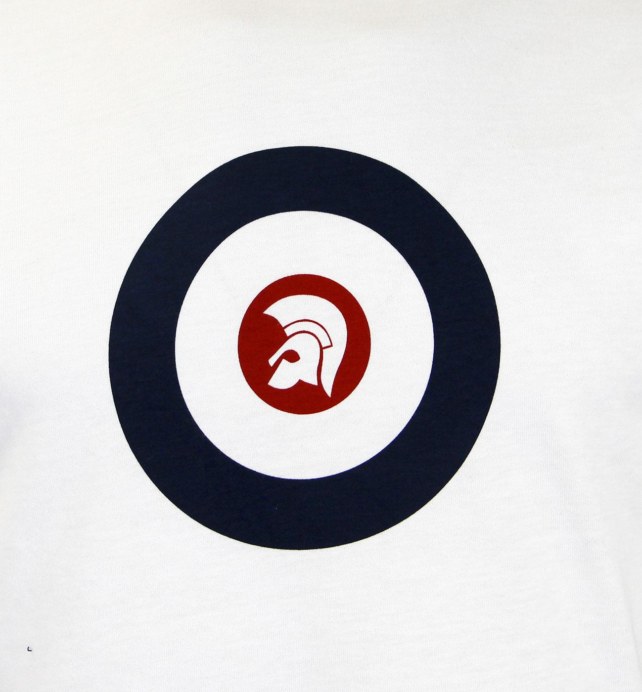 TROJAN RECORDS Target Retro Mod Ska Logo T-Shirt in White