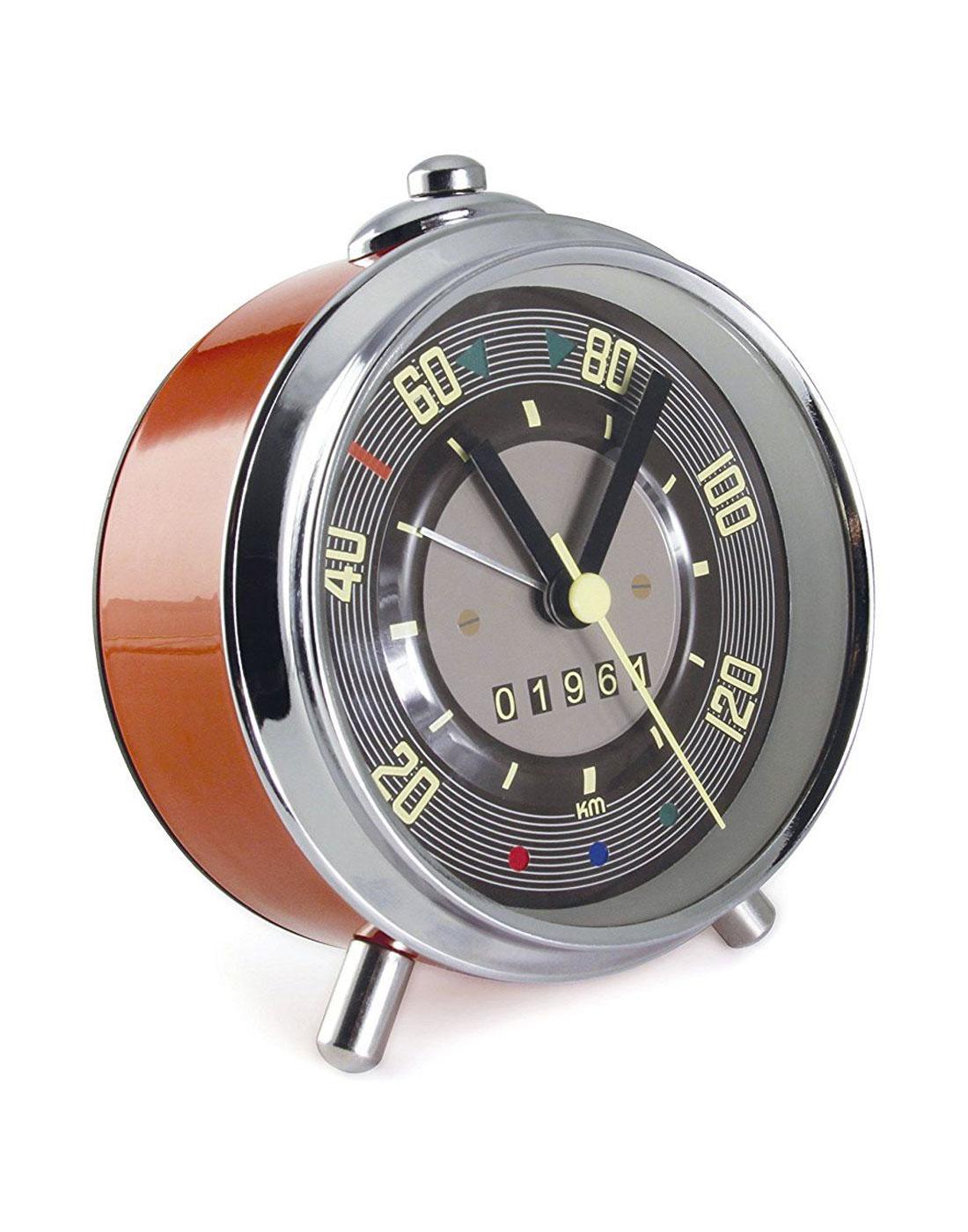 VW COLLECTION Retro 60s Camper Van Speedometer Alarm Clock in Tin