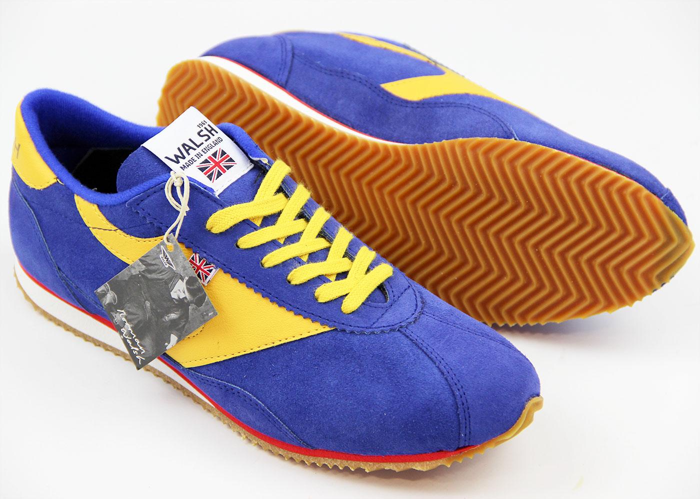 NORMAN WALSH Cobra Race Retro Indie Running Trainers Blue/Yellow