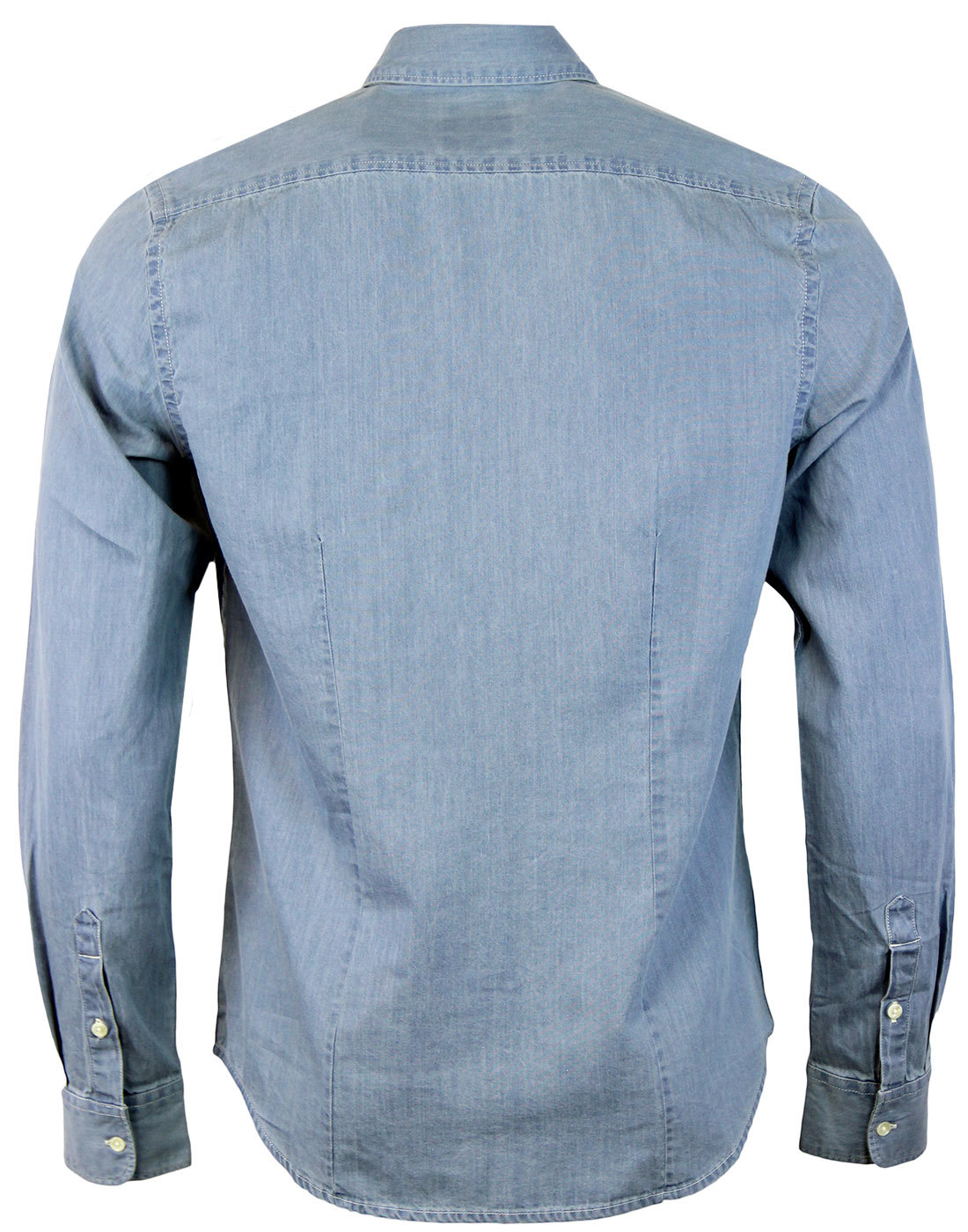 WRANGLER Men's Retro Mod 1 Pocket Button Down Chambray Shirt