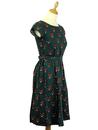 Foxy Retro 1950s Vintage Summer Tea Dress in Green