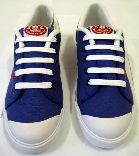 DUNLOP GREENFLASH 1987 WOMENS RETRO INDIE TRAINERS (Royal Blue/Red).