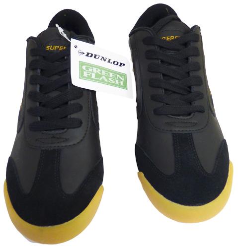 DUNLOP SUPERSTAR 100 GREENFLASH MENS RETRO INDIE TRAINERS (Black).