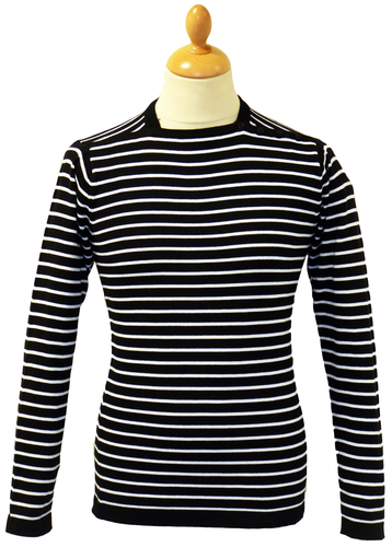 Mojo Atom Neck Breton Jumper | MADCAP ENGLAND Retro 60s Mod Knit