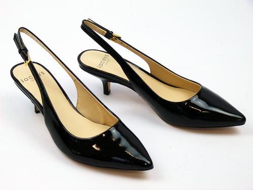 LACEYS Grace Retro 60s Vintage Kitten Heel Leather Shoes
