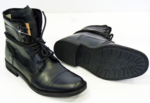 Levi’s® Worker Boots | Retro Indie Military Leather Mod Black Boots