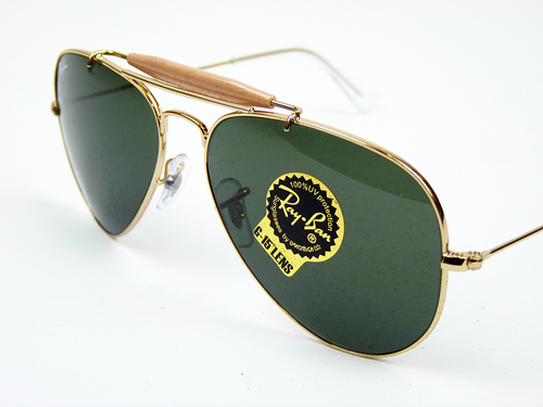 Ray-Ban Outdoorsman Retro Indie Mod Aviator Sunglasses Gold